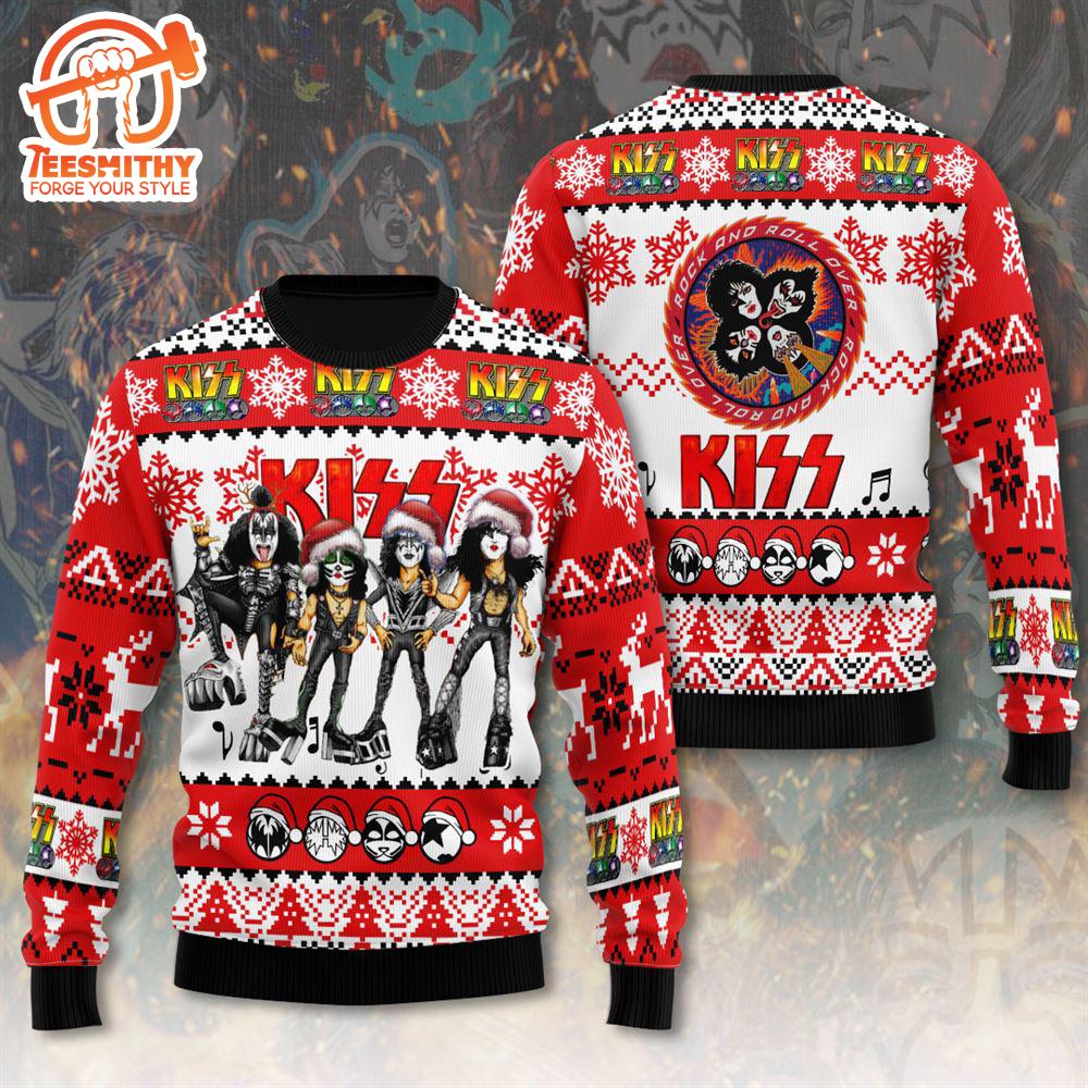 Kiss Band Pattern Cute Ugly Christmas Sweater