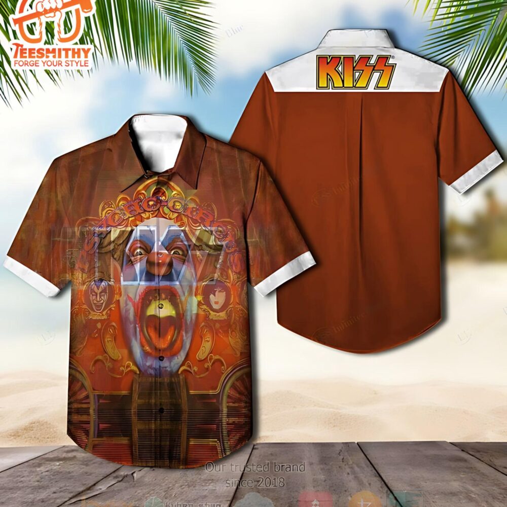 Kiss Band Psycho Circus Men’s Short Sleeve Aloha Shirts