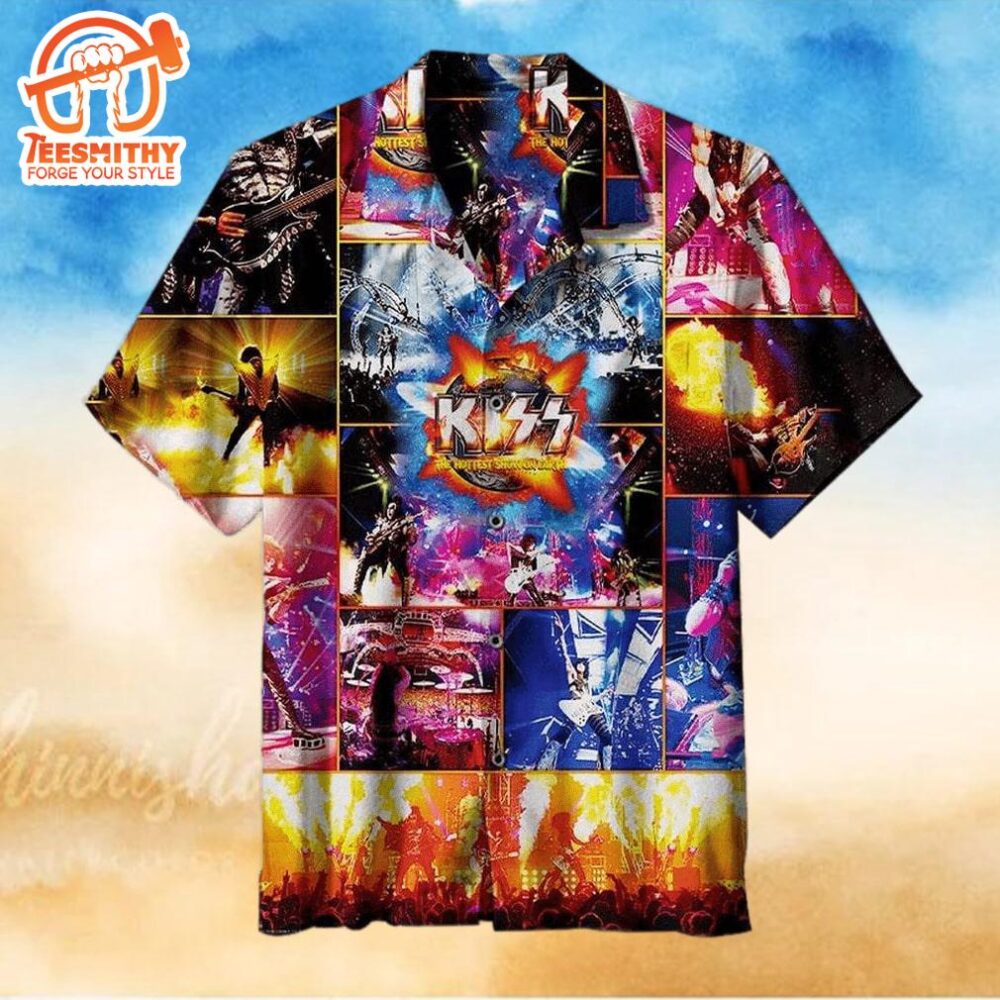 Kiss Band The Hottest Show On Earth Men’s Short Sleeve Aloha Shirts