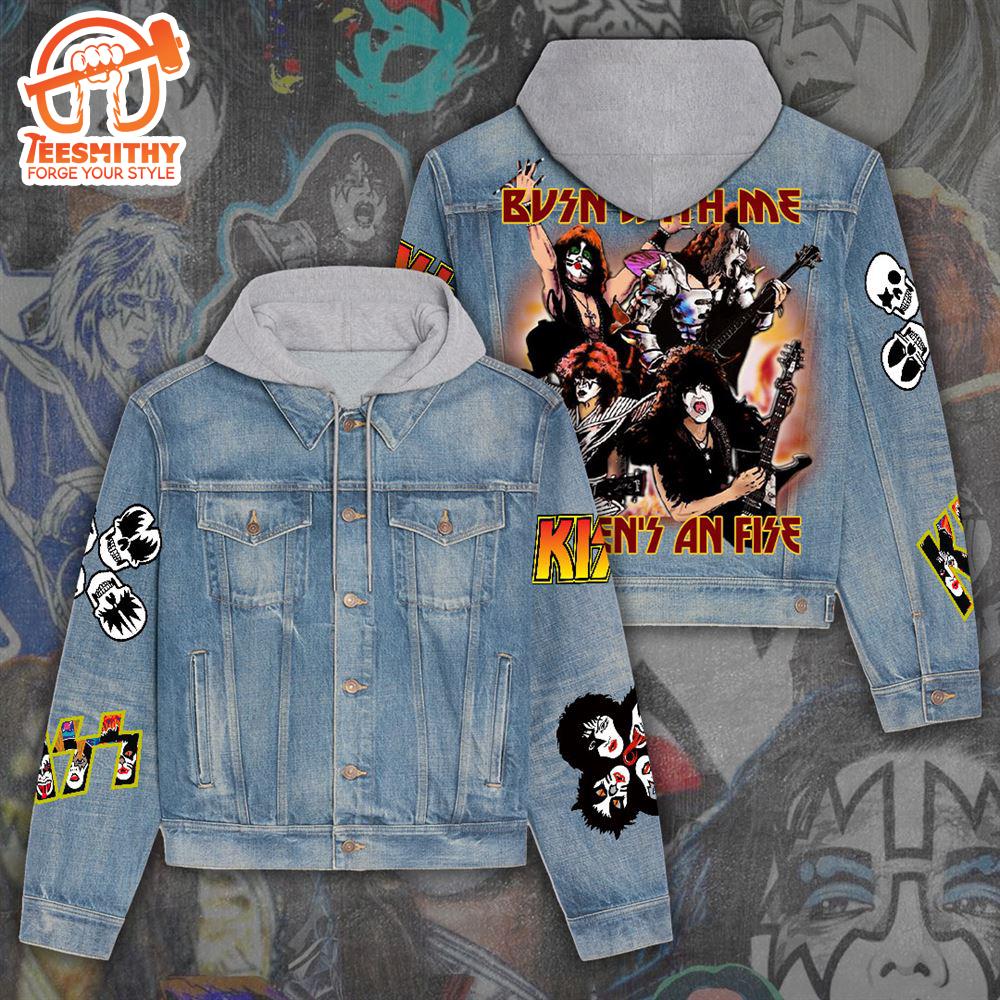 Kiss Band Women’s Gift Christmas Denim Hood Jacket For Fans