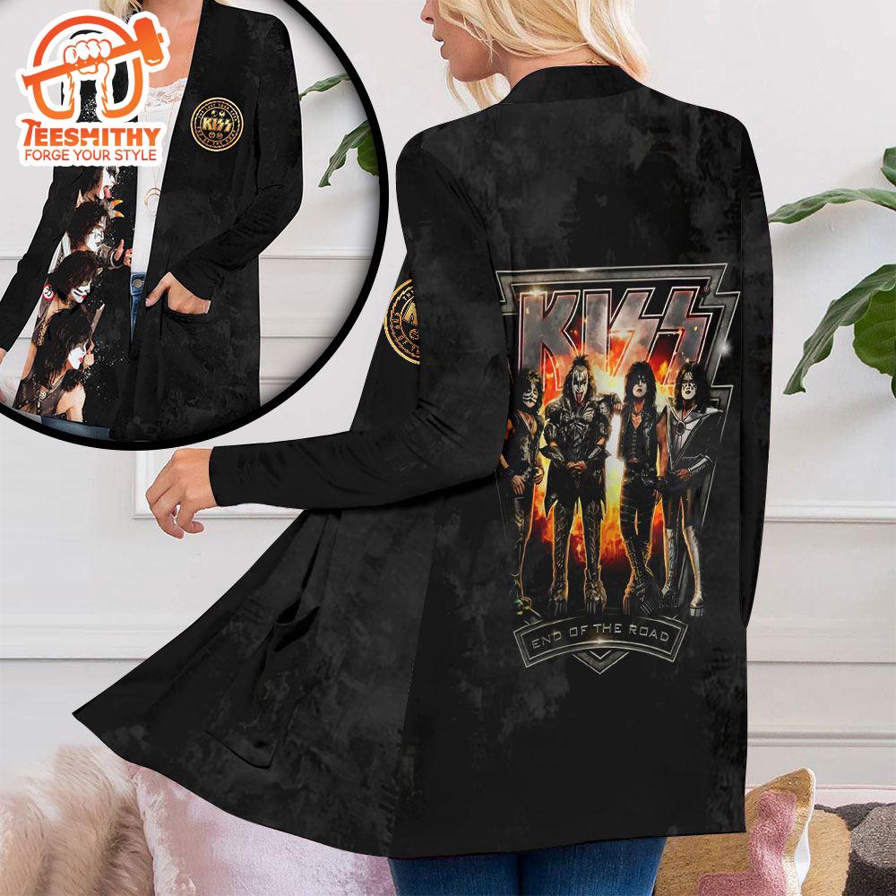 Kiss Band Women’s Patch Pocket Cardigan For Fans