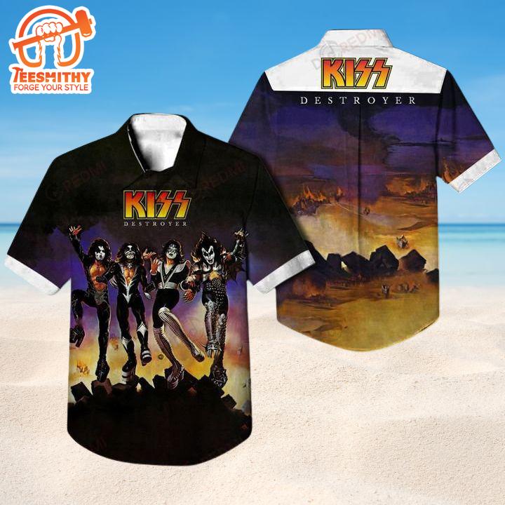 KISS Destroyer Desert Storm Men’s Short Sleeve Aloha Shirts