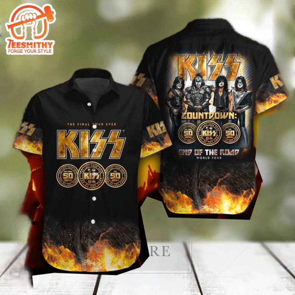 KISS End of the Road Tour Men’s Short Sleeve Aloha Shirts