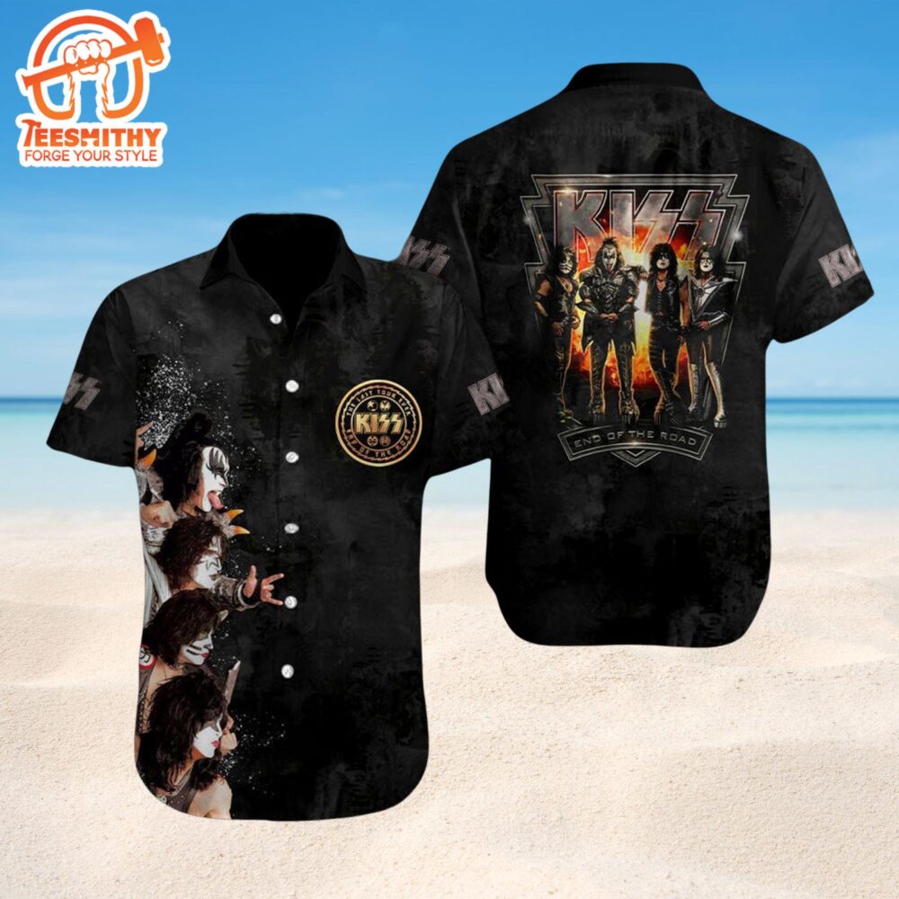 KISS End of the Road Tribute Men’s Short Sleeve Aloha Shirts