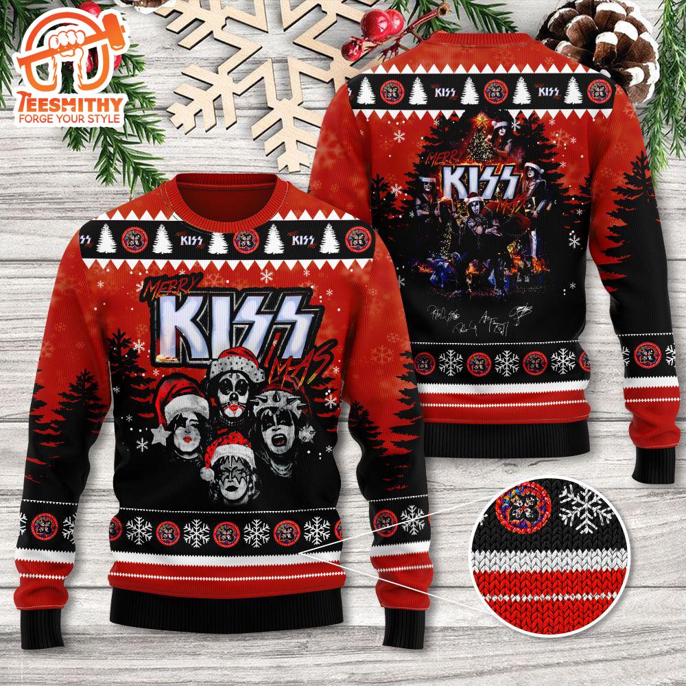 Kiss Heavy Metal Band Ugly Xmas Wool Knitted Sweater