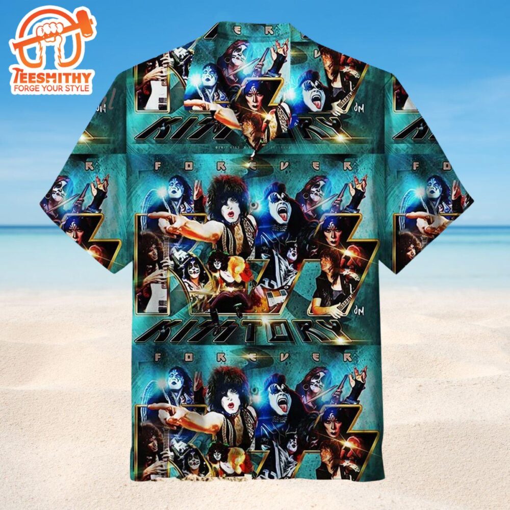 KISS History Forever Collage Men’s Short Sleeve Aloha Shirts