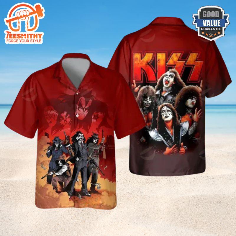 KISS Inferno Showdown Men’s Short Sleeve Aloha Shirts