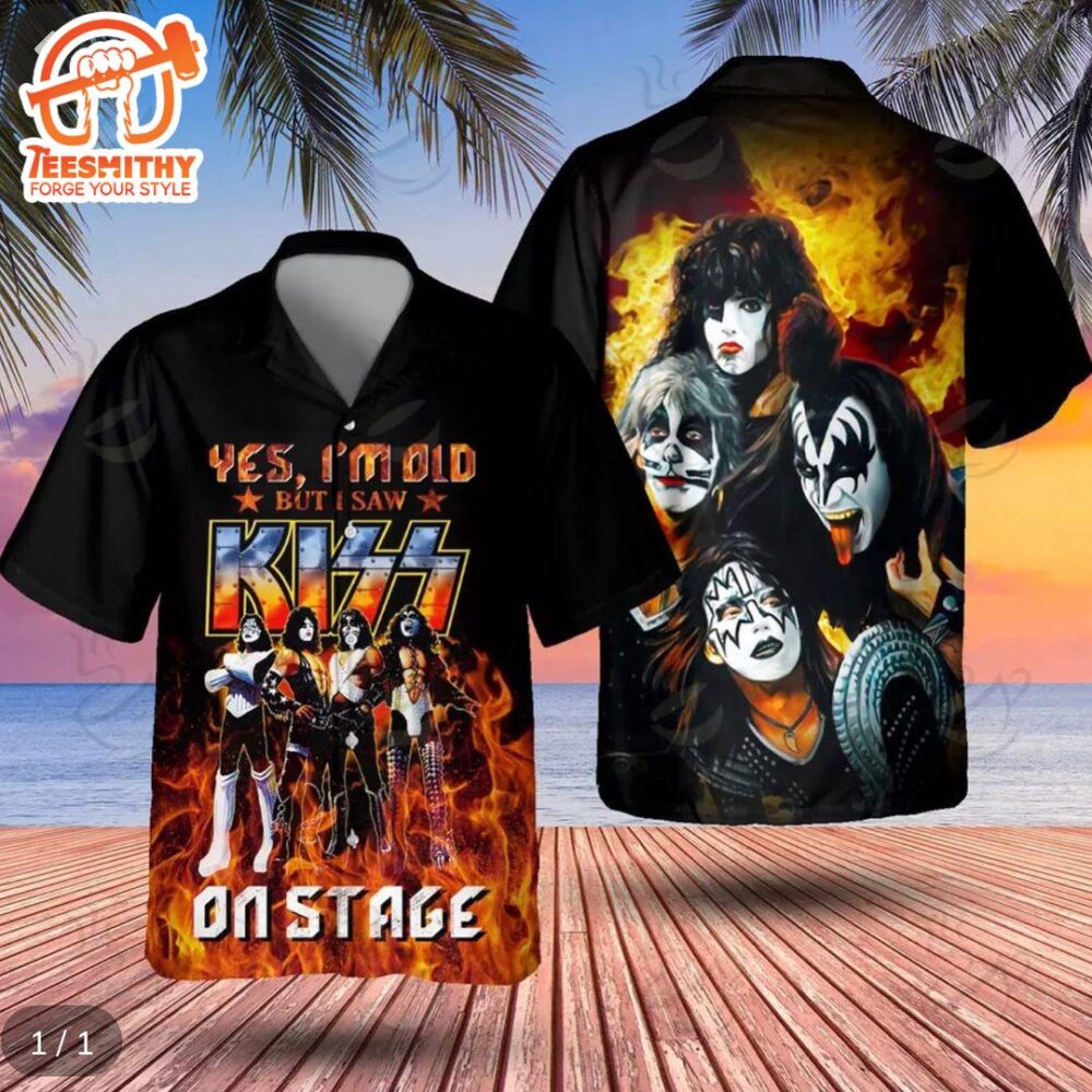 KISS Legends On Fire Men’s Short Sleeve Aloha Shirts