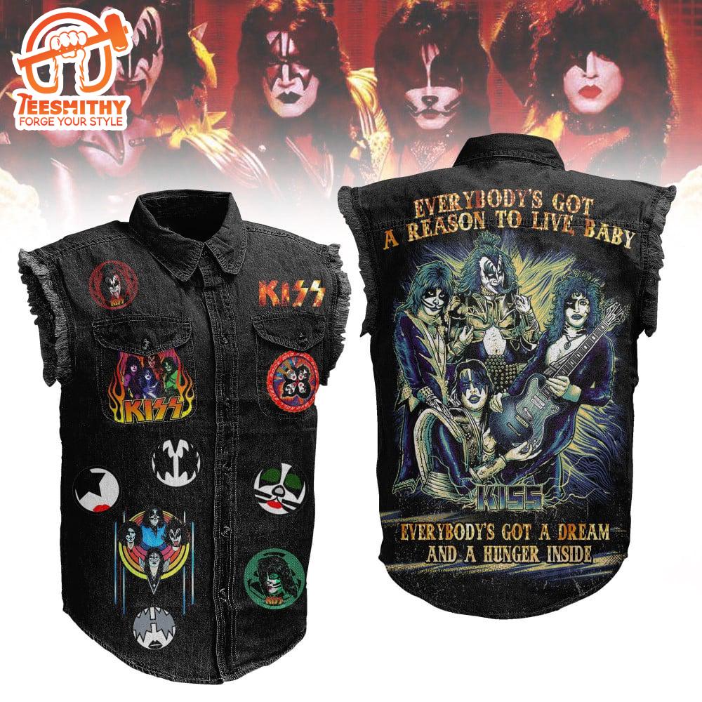 Kiss Love Gun Album Sleeveless Denim Shirt