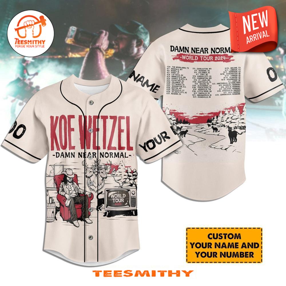 Koe Wetzel Damn Near Normal Custom Baseball Jersey