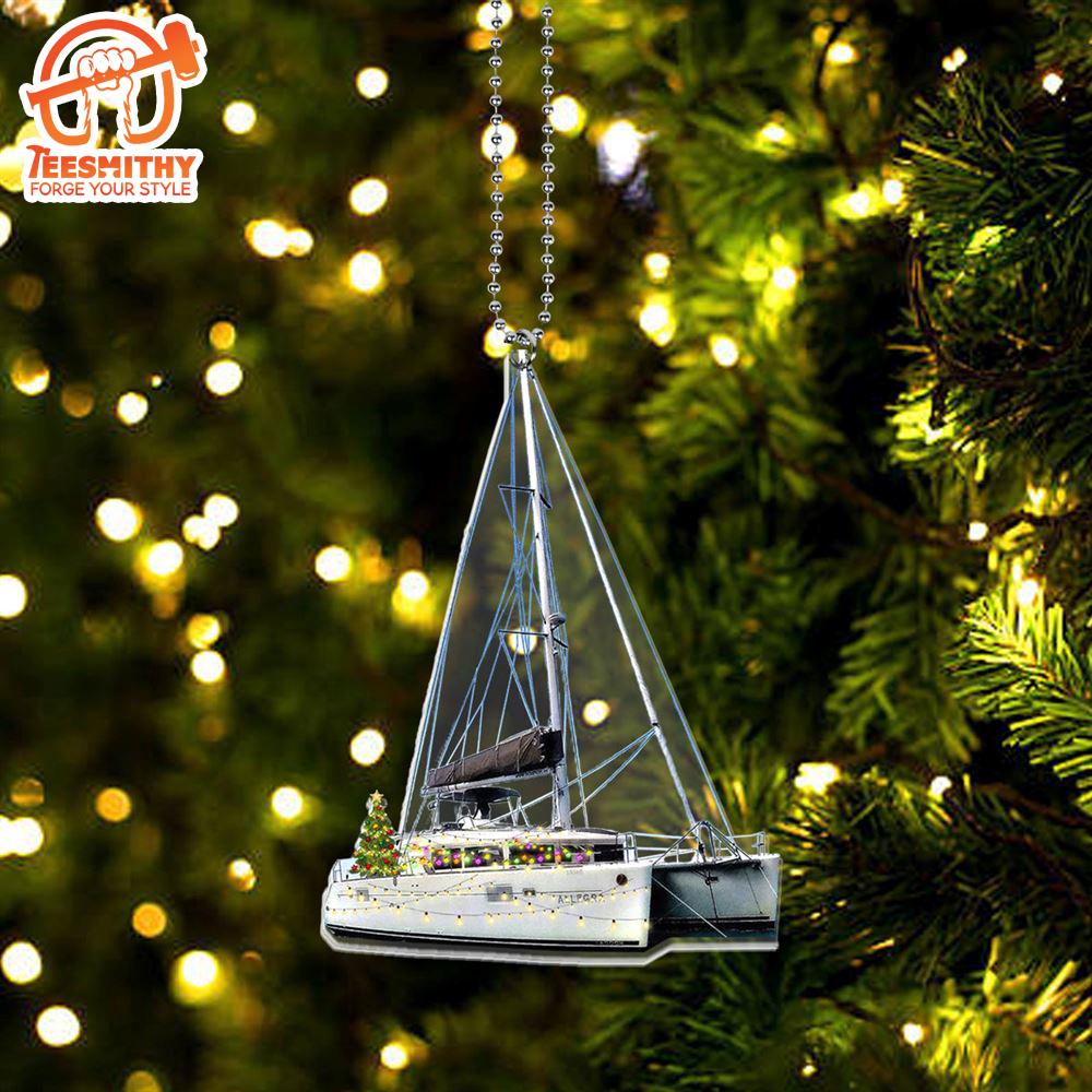 Christmas 2024  Lagoon 450F Catamarans Yacht Christmas Ornament