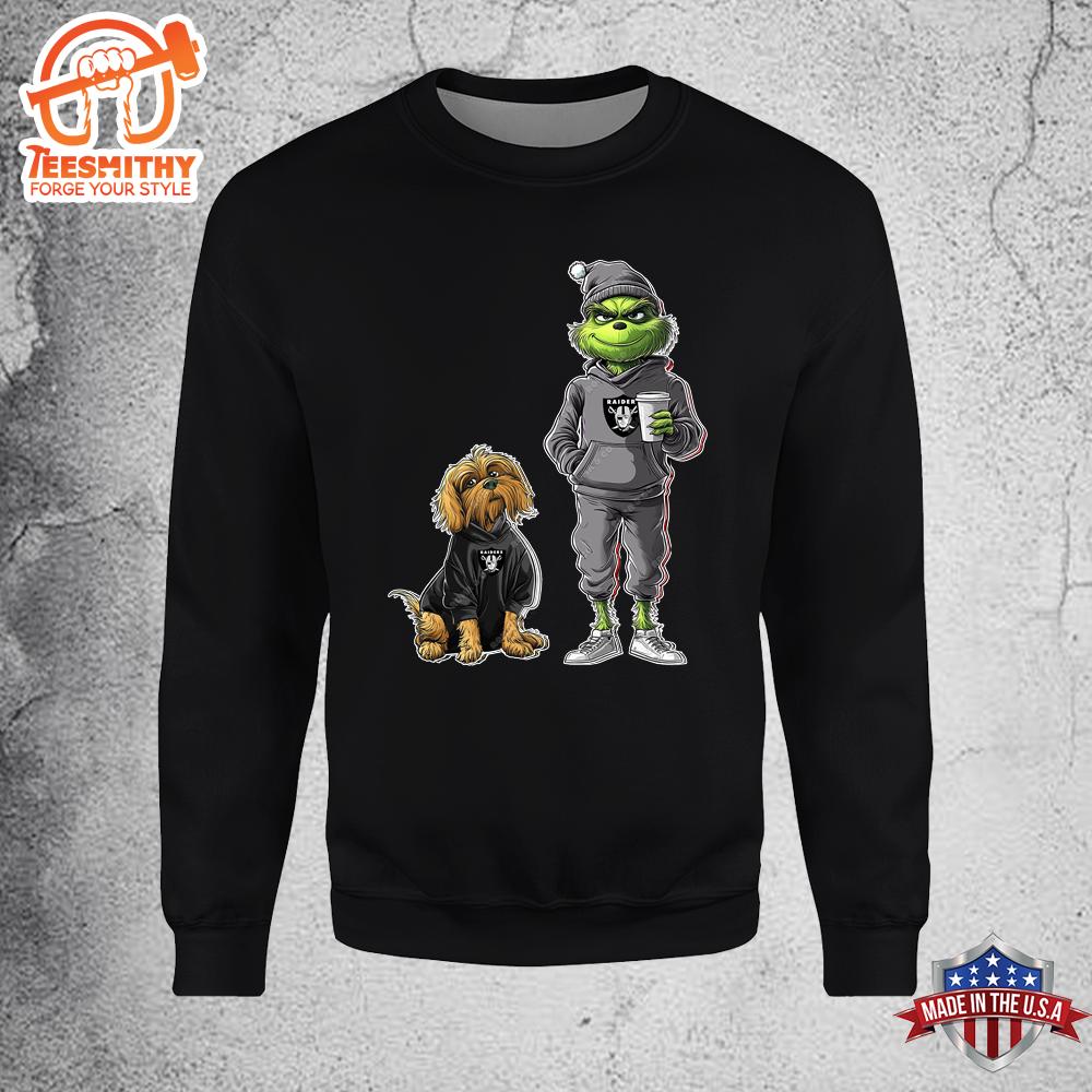 Las Vegas Raiders Grinch Christmas Football Sweatshirt