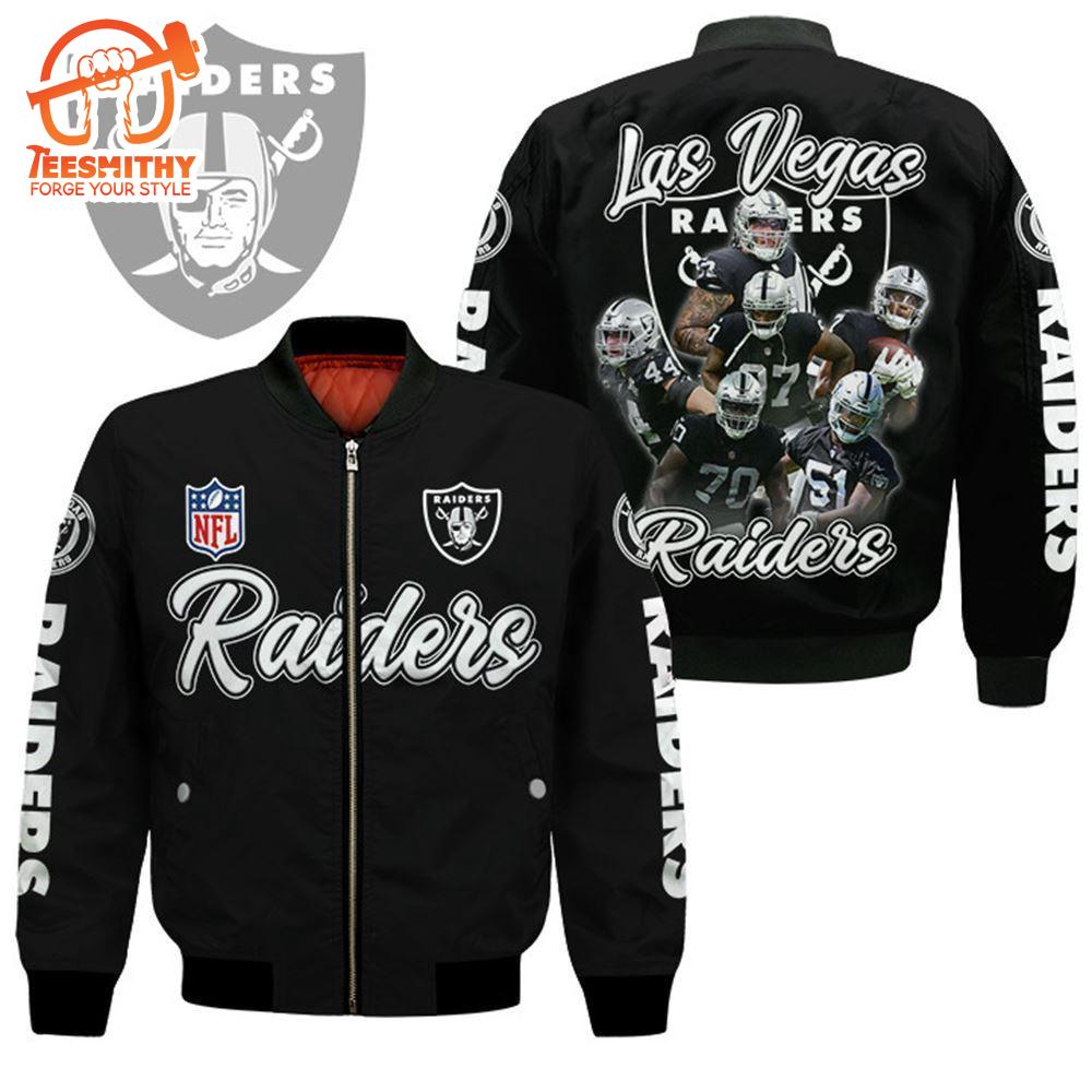 Las Vegas Raiders Players Nfl Bomber Jacket  Gift For Fans