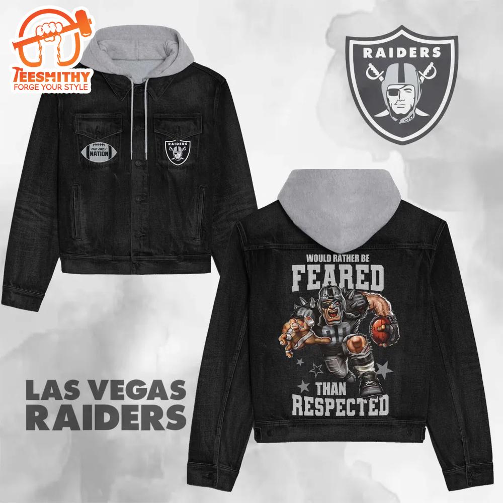 Las Vegas Raiders Premium Hooded Denim Jacket V1