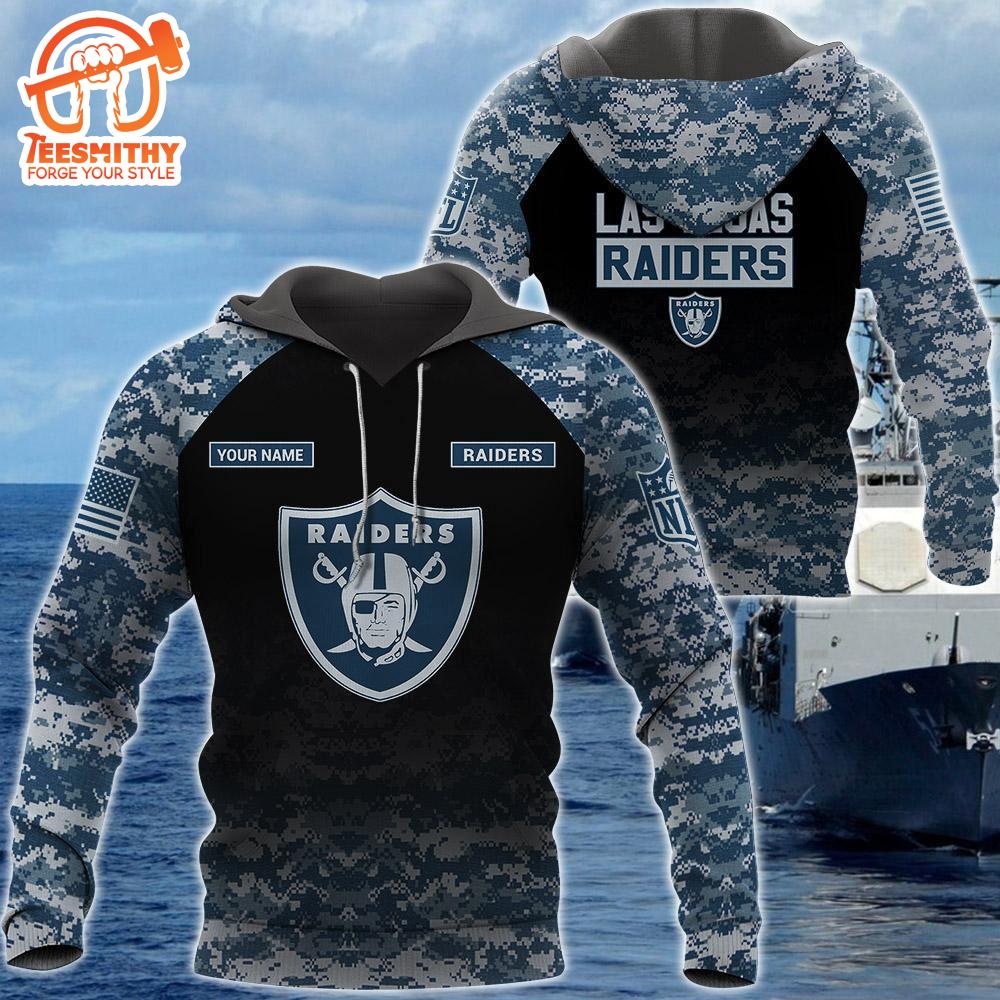 Las Vegas Raiders U.S. Navy NWU Camouflage Cutsom Name Hoodie  Gift Christmas