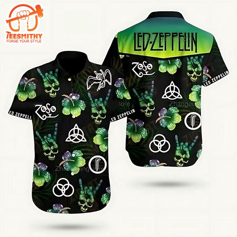 Led Zeppelin Band Skull Hawaiian Shirt