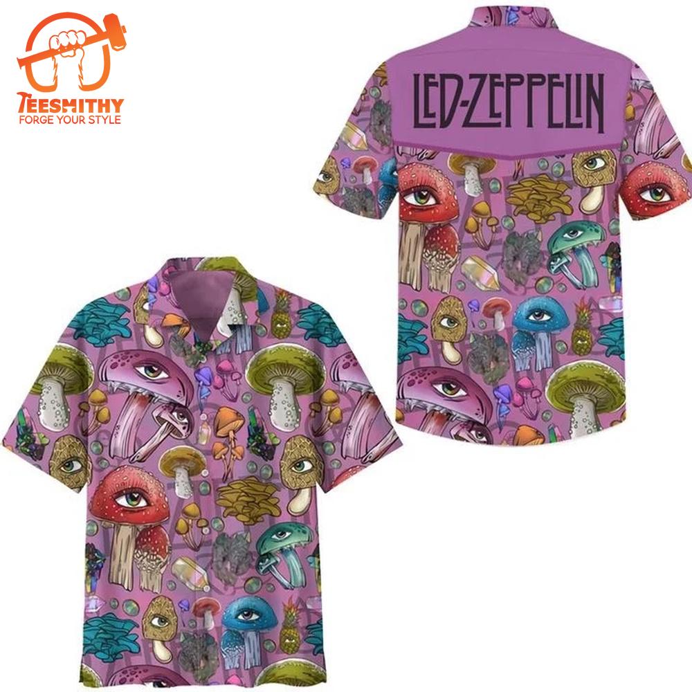 Led Zeppelin Psychedelic Eye Mushroom Hawaiian Shirt