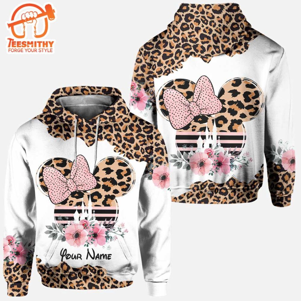 Leopard Mickey Mouse Ears - Personalized Mother's Day Hoodie And Leggings