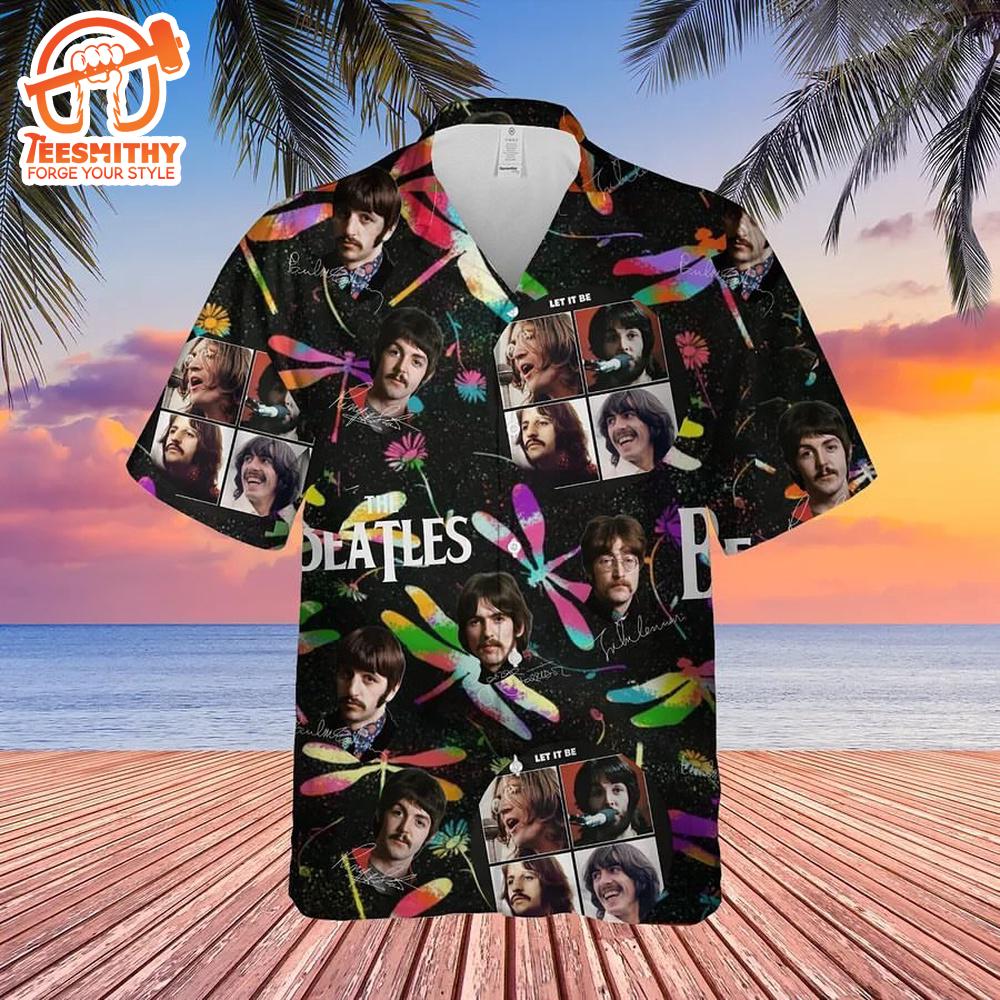 Let It Be Floral Beatles Hawaiian Shirt