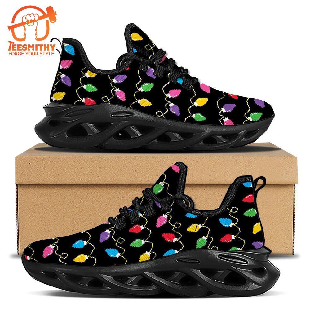 Lights Christmas Pixel Print Pattern Black Max Soul Shoes   Gift Christmas