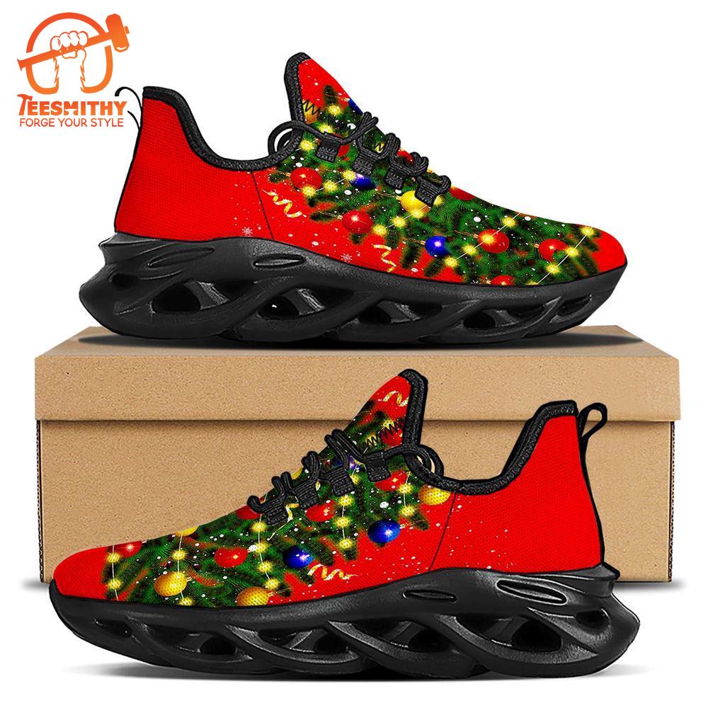 Lights Christmas Tree Print Black Max Soul Shoes   Gift Christmas