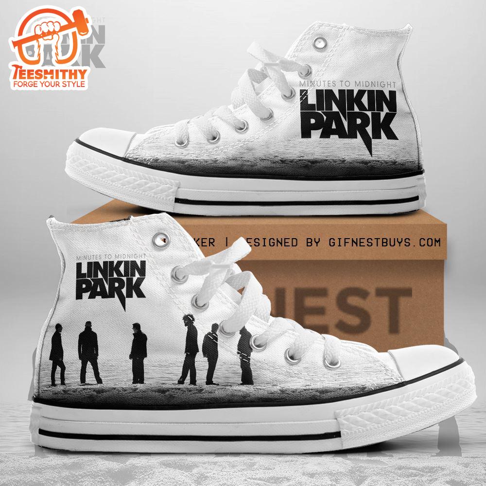 Linkin Park White Shoes, Linkin Park Members, Linkin Park High Top Canvas Shoes