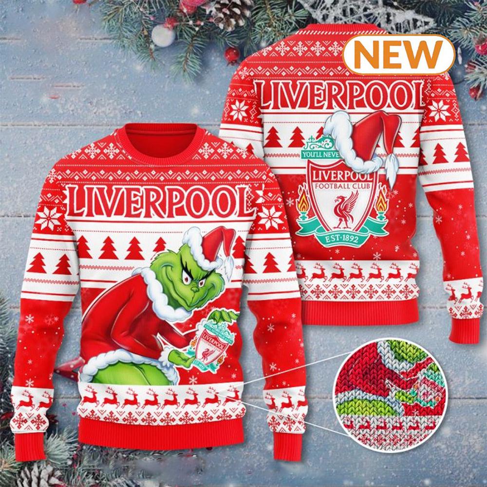 Liverpool The Grinch  Ugly Christmas Sweater Shirt, Sweatshirt