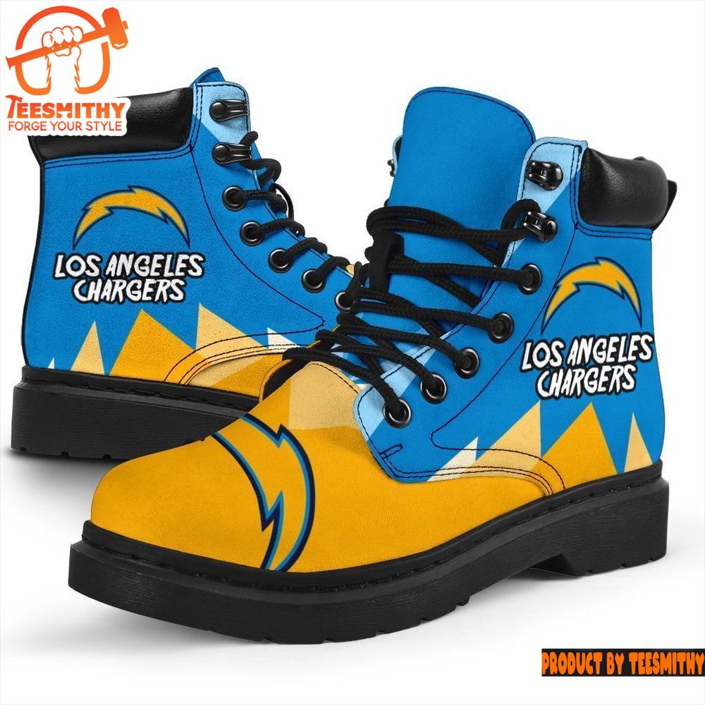 Los Angeles Chargers All Season Boots  Casual Shoes  Vegan Leather Custom Boot Shoes