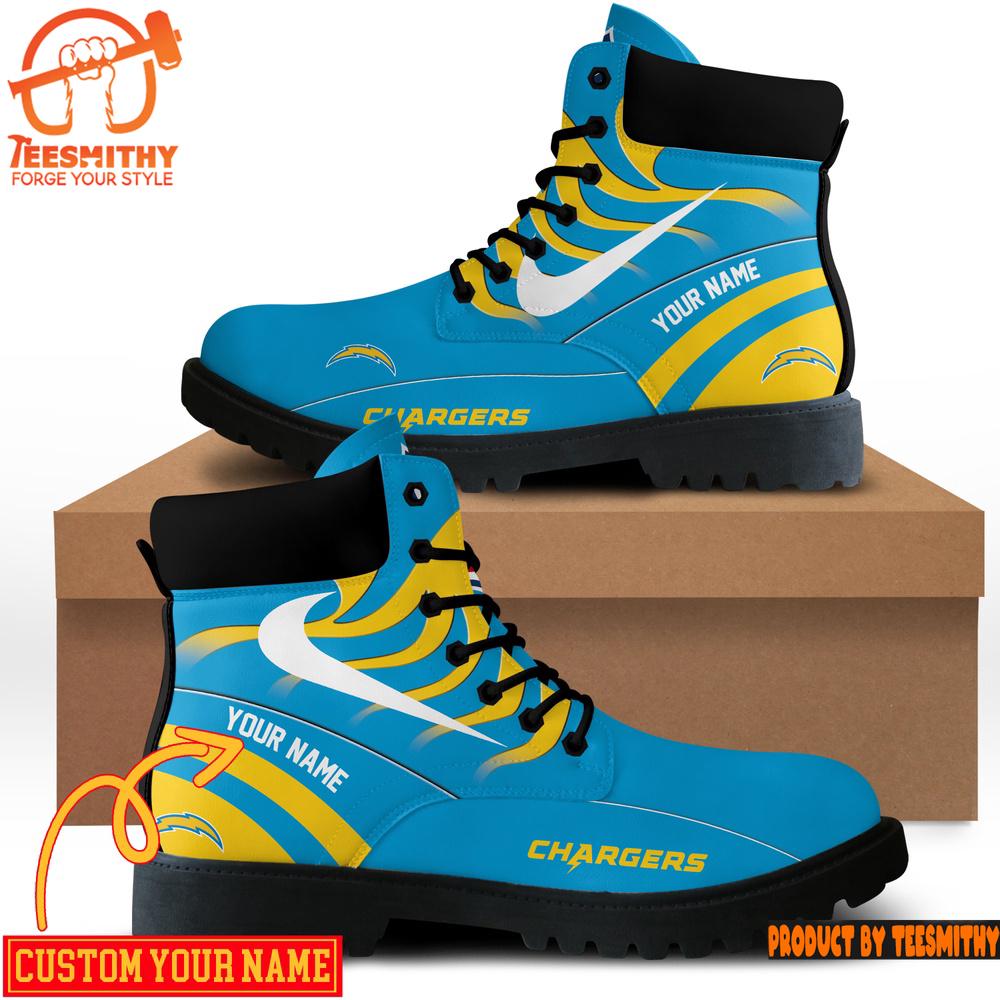 Los Angeles Chargers Custom Boots Shoes Idea Gift For Fan