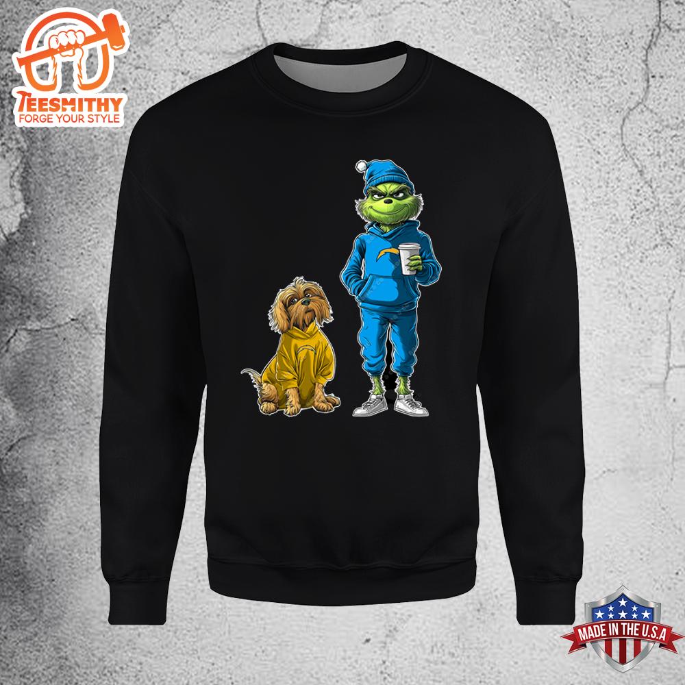 Los Angeles Chargers Grinch Christmas Football Sweatshirt