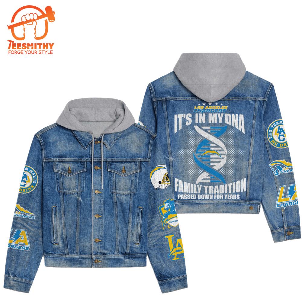 Los Angeles Chargers Men’s Premium Hooded Denim Jacket