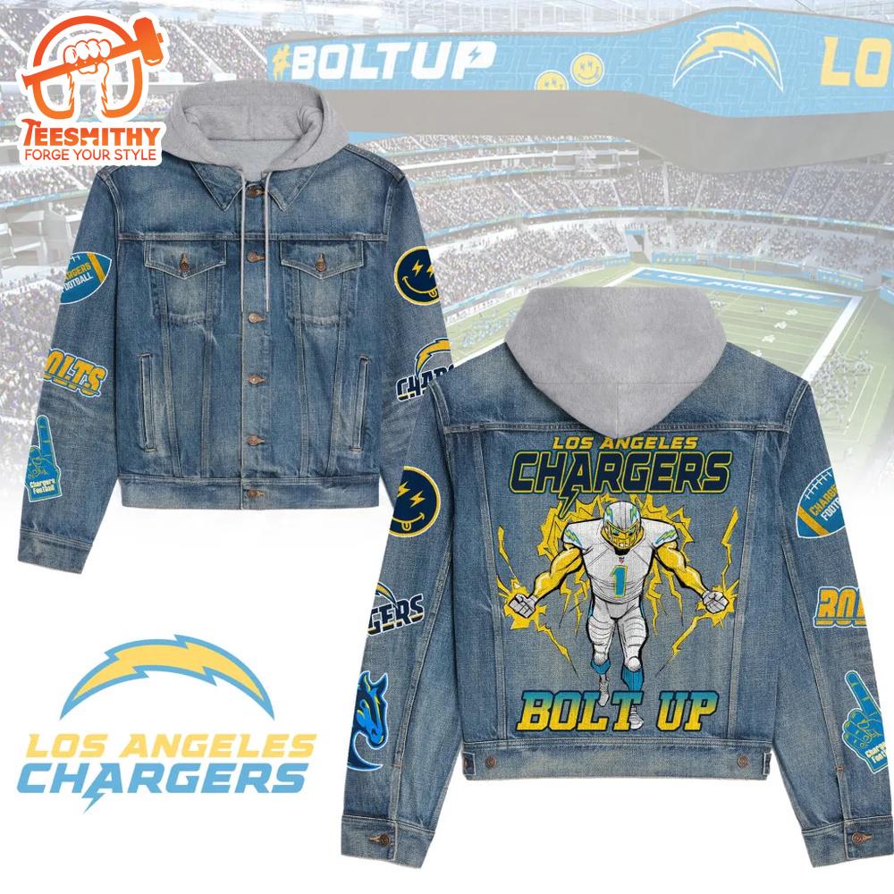 Los Angeles Chargers Premium Hooded Denim Jacket