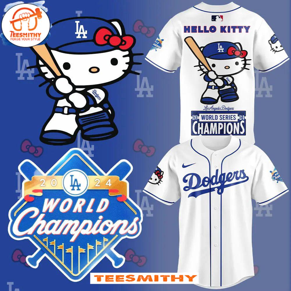 Los Angeles Dodgers World Series Champions 2024 Hello Kitty Limited Baseball Jersey