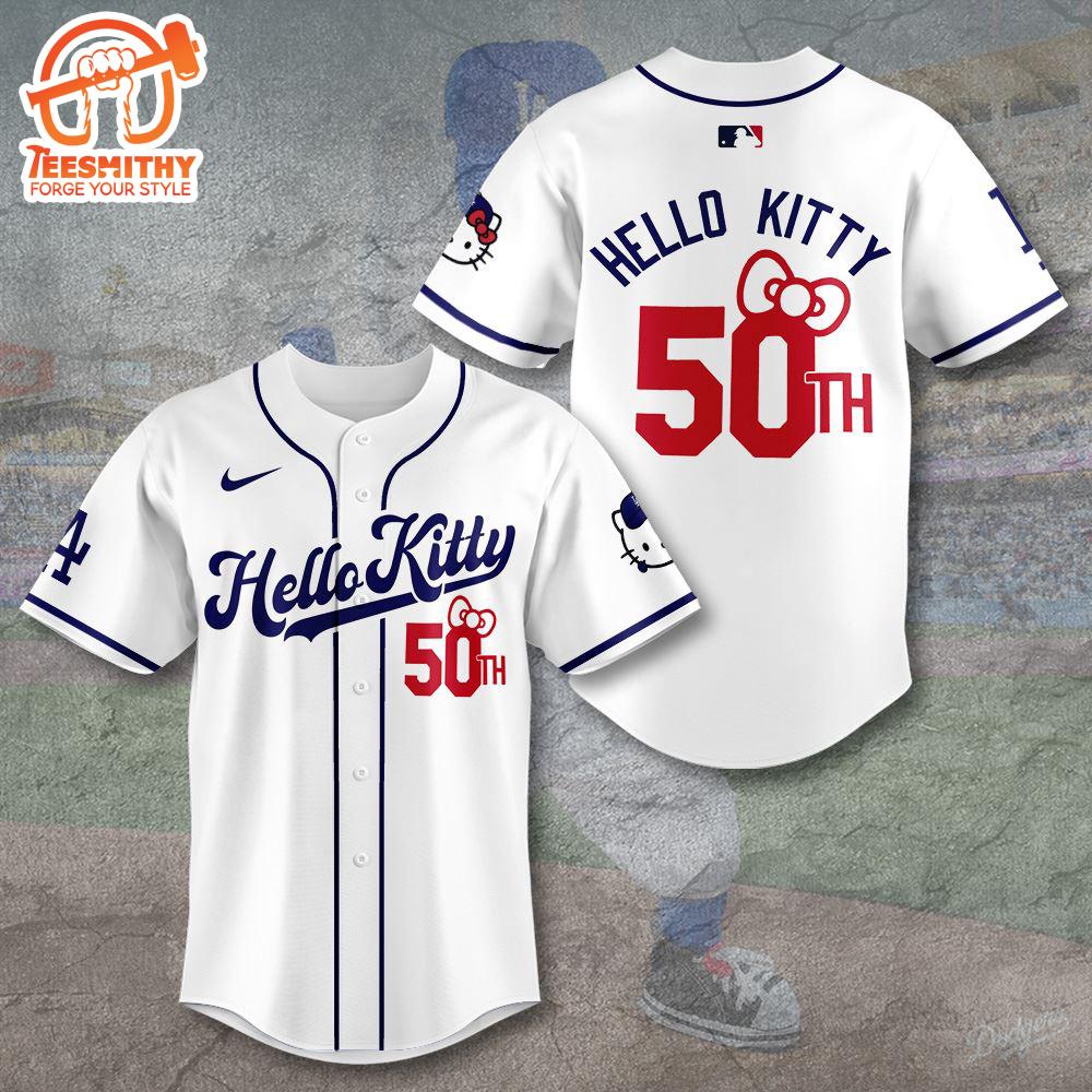 Los Angeles Dodgers x Hello Kitty Baseball Jersey Gift For Fan