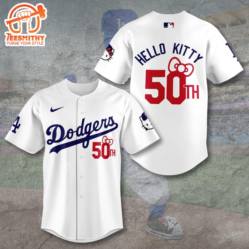 Los Angeles Dodgers X Hello Kitty Trendding For Fans Baseball Jersey Shirt, For Gift Fans Jersey