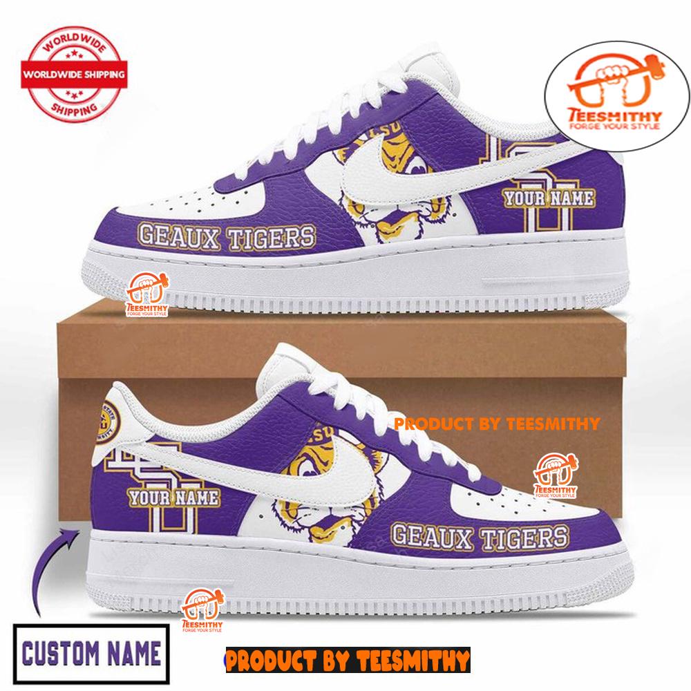 LSU Tigers Geaux Tigers Custom Name Air Force 1 Shoes