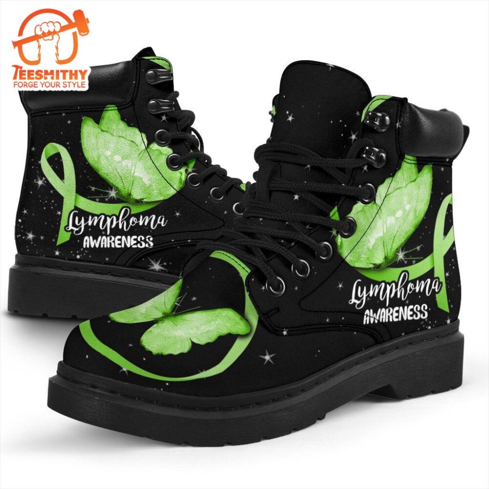 Lymphoma Awareness Boots Ribbon Butterfly Shoes