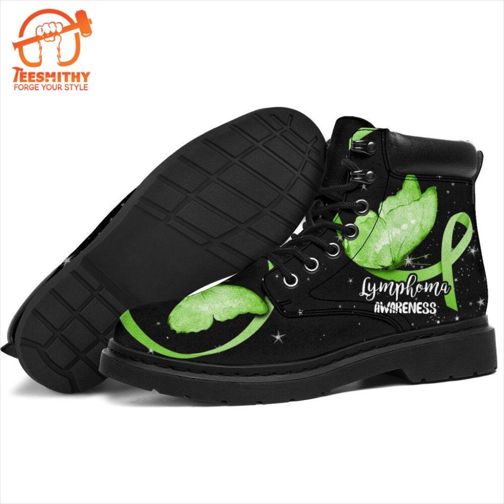 Lymphoma Awareness Boots Ribbon Butterfly Shoes