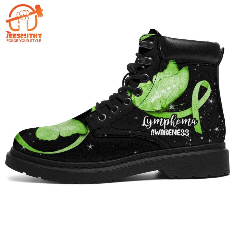 Lymphoma Awareness Boots Ribbon Butterfly Shoes