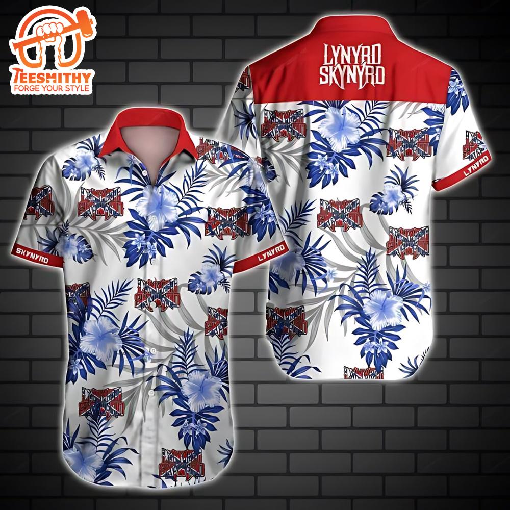 Lynyrd Skynyrd Us Rock Band White Hawaiian Shirt