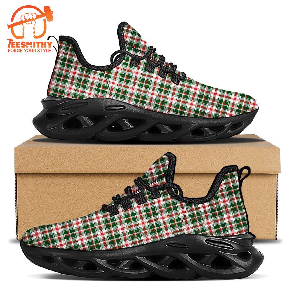 Madras Plaid Christmas Print Black Max Soul Shoes   Gift Christmas