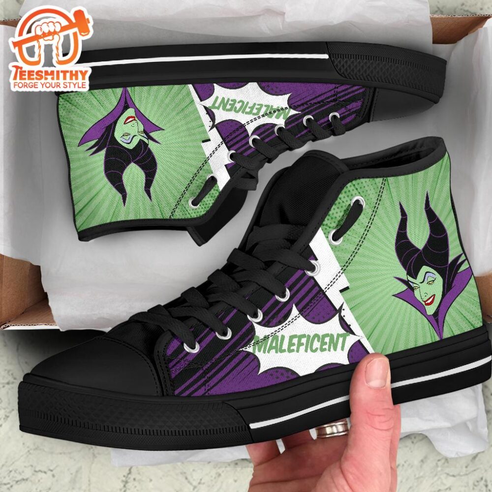 Maleficent Sneakers Villain High Top Shoes Custom