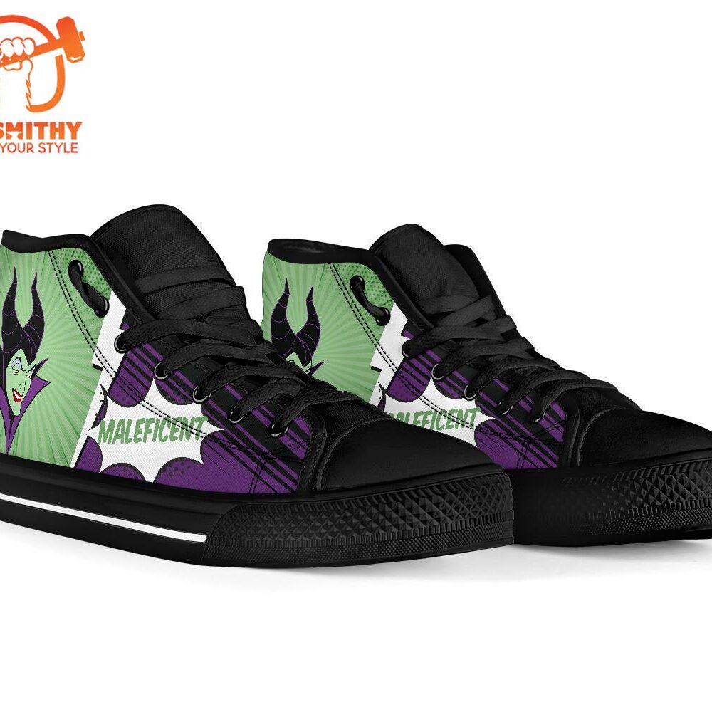 Maleficent Sneakers Villain High Top Shoes Custom