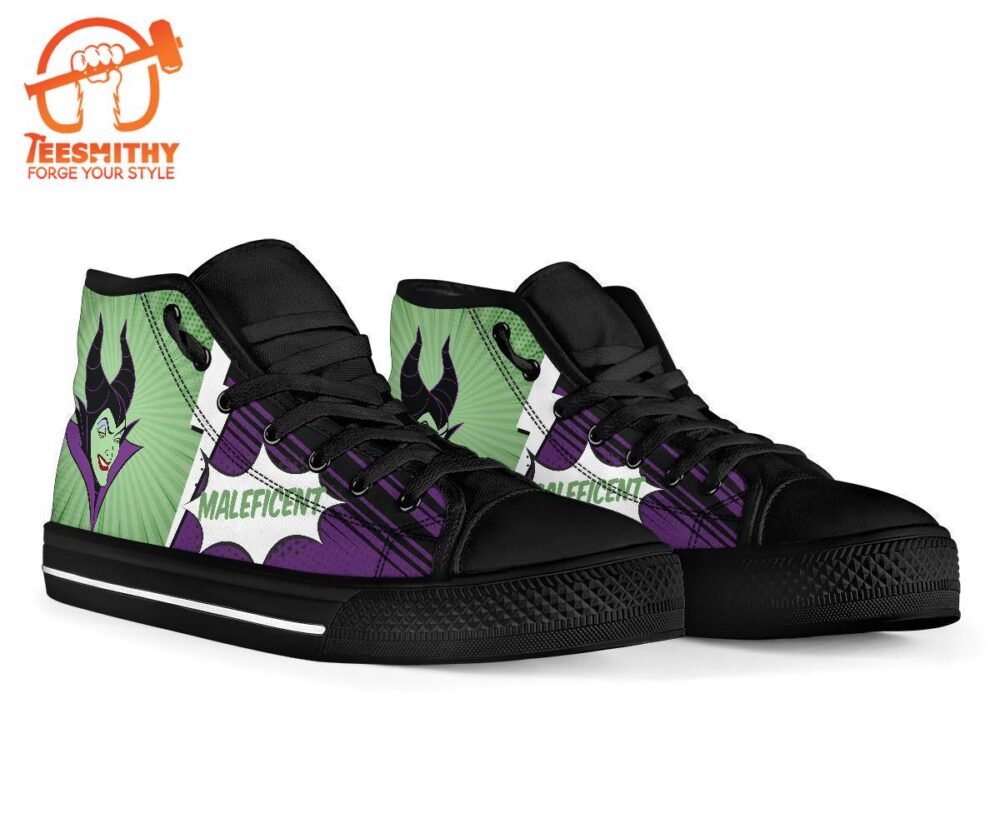 Maleficent Sneakers Villain High Top Shoes Custom