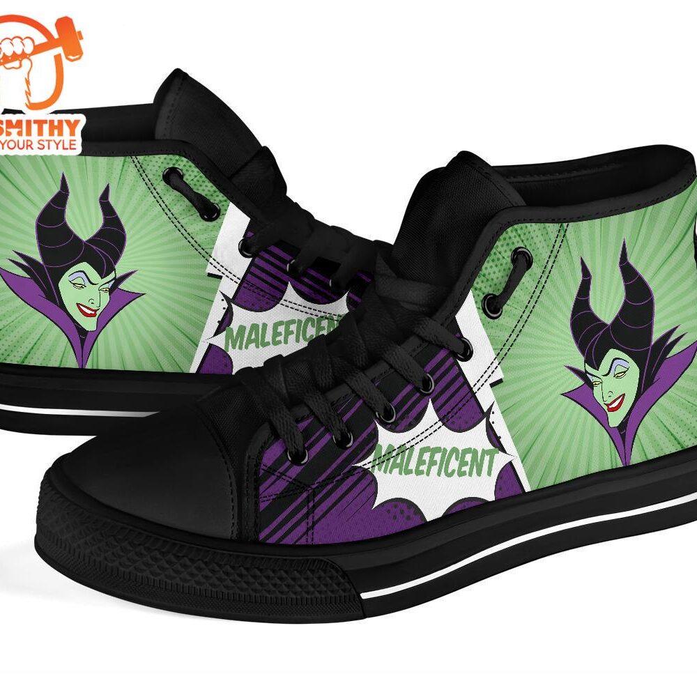 Maleficent Sneakers Villain High Top Shoes Custom