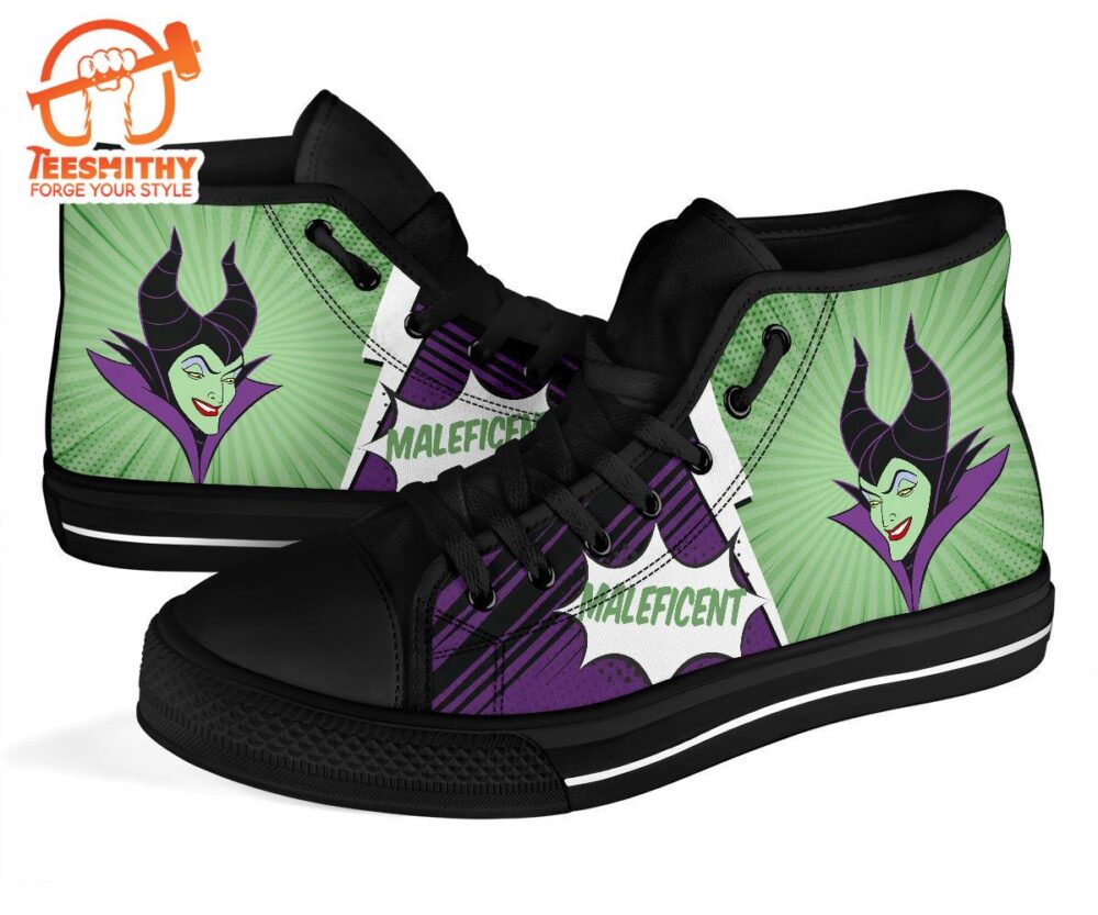 Maleficent Sneakers Villain High Top Shoes Custom