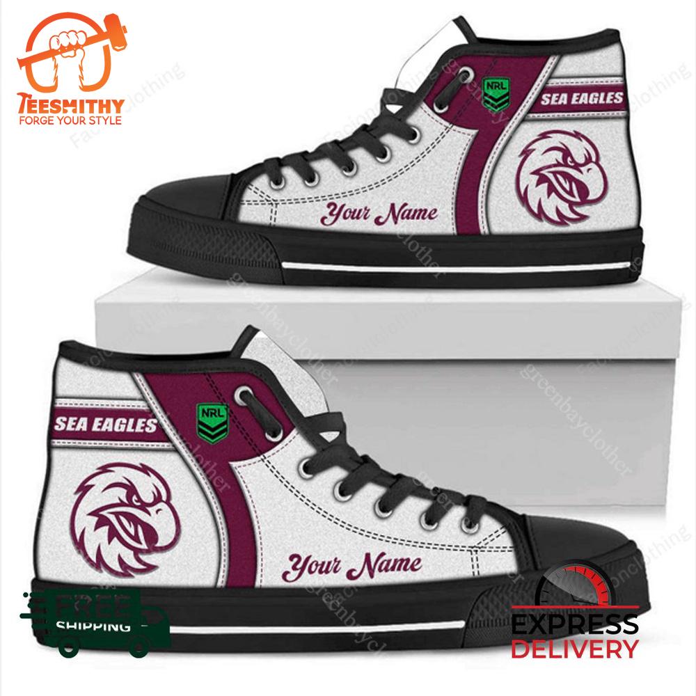 Manly Warringah Sea Eagles NRL Personalized High Top Canvas Shoes