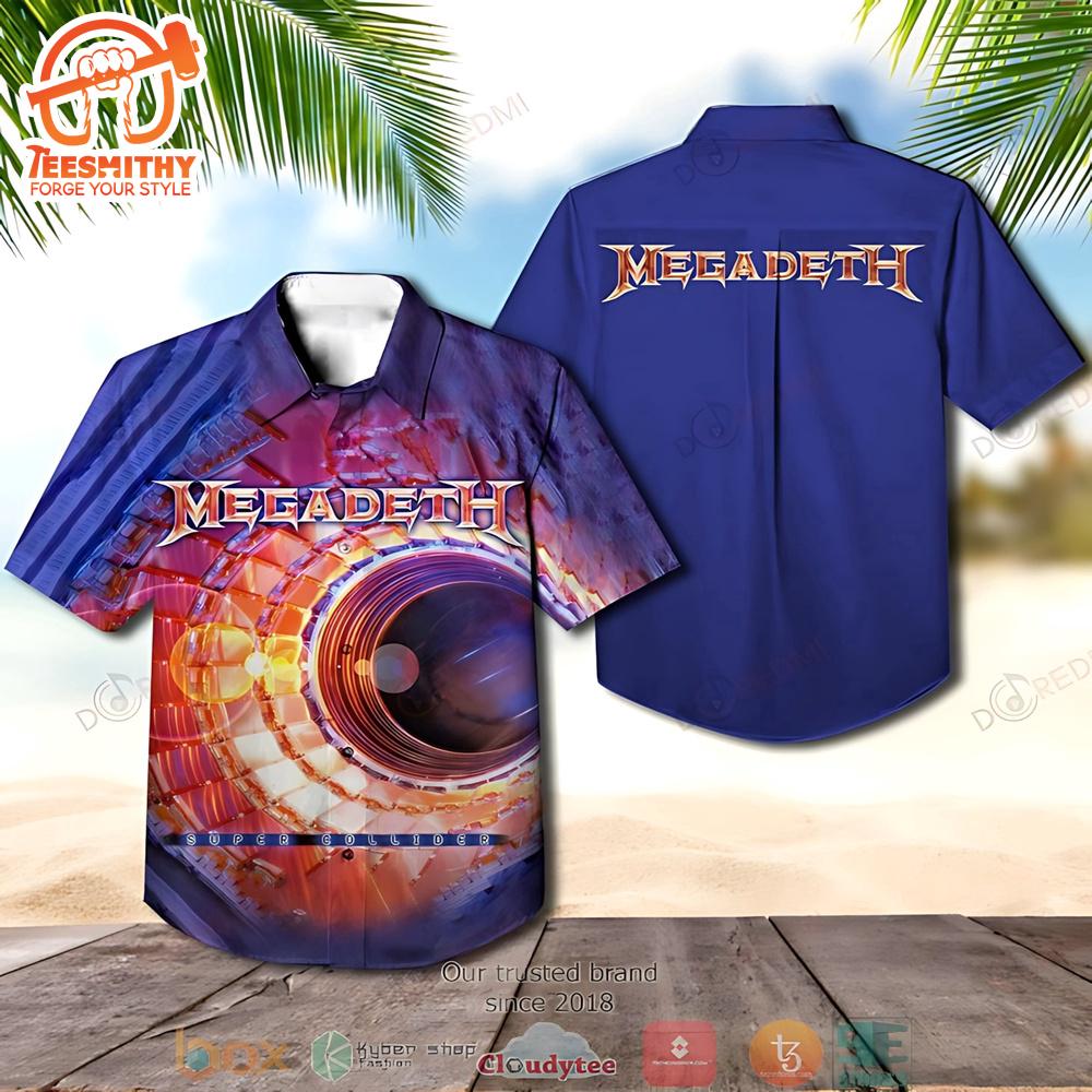 Megadeth Band Countdown To Extinction Short Sleeve Aloha Shirt