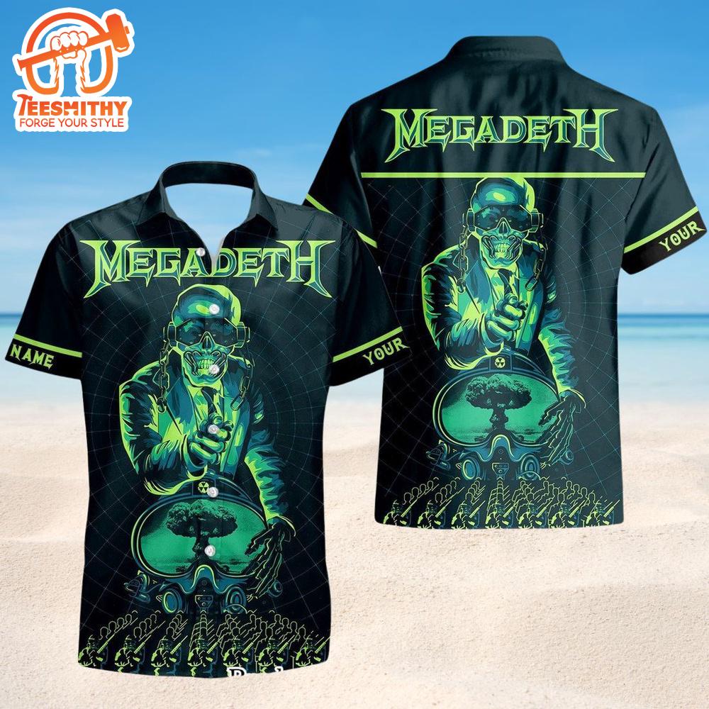 Megadeth Dystopian Command Short Sleeve Aloha Shirt