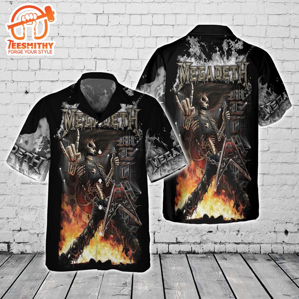 Megadeth Inferno Warrior Short Sleeve Aloha Shirt